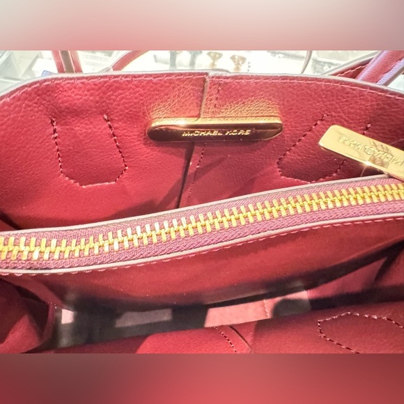 Michael Kors Mercer Satchel Shoulder Crossbody Bag MK Oxblood Multi - Picture 11 of 14